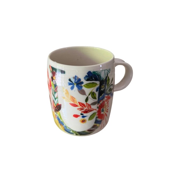Anthropologie Other - New Anthropologie Starla Halfmann Initial Monogram U Coffee Mug Petal Palette
